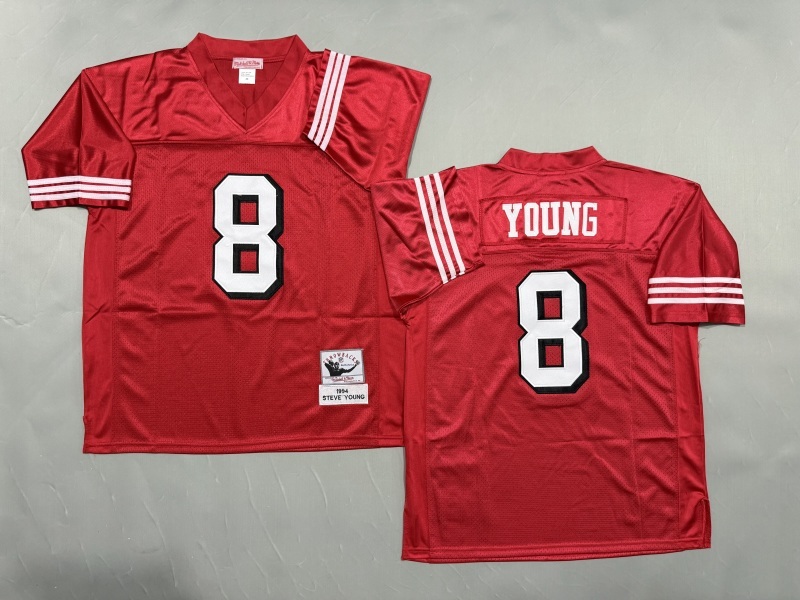 Men 2025 San Francisco 49ers #8 Young red Throwback Limited NFL Jersey style 002->san francisco 49ers->NFL Jersey